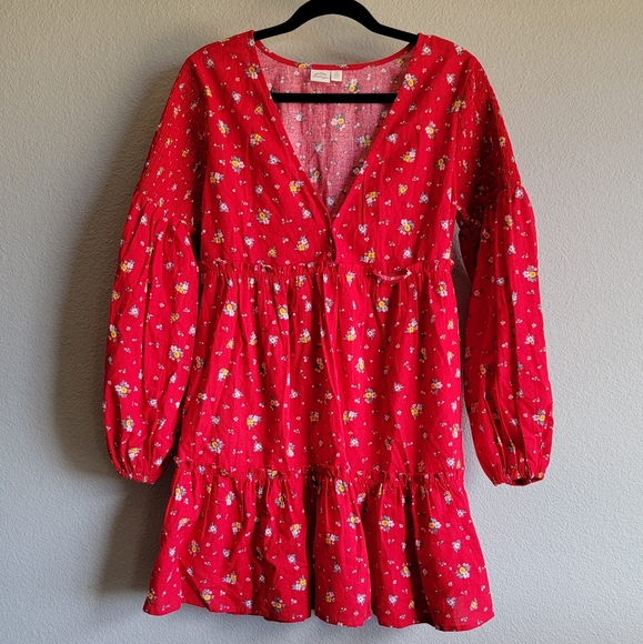 Billabong x Wrangler Floral Balloon Sleeves Mini Dress - Picture 2 of 7